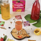 Liquid herbal fruit tea (30 tea bags) Frutalia aromatica de frutas colombia Fruit Tea Sampler, Pomegranate Blueberry, Peach Caramel and herbal fruits, aromaticas