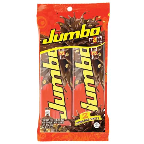 Chocolatina Jumbo Chocolate bar pck of 2 Colombian snack dulce Colombi