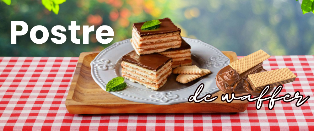 Postre de Galletas Wafer Colombianas con Arequipe y Chocolate