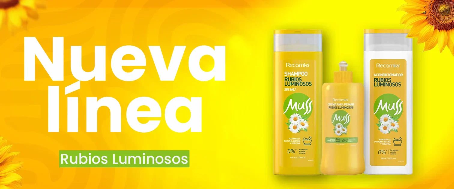 Descubre la Nueva Línea Muss Rubios Luminosos de Recamier: Shampoo, Acondicionador y Crema para Peinar para un Rubio Radiante