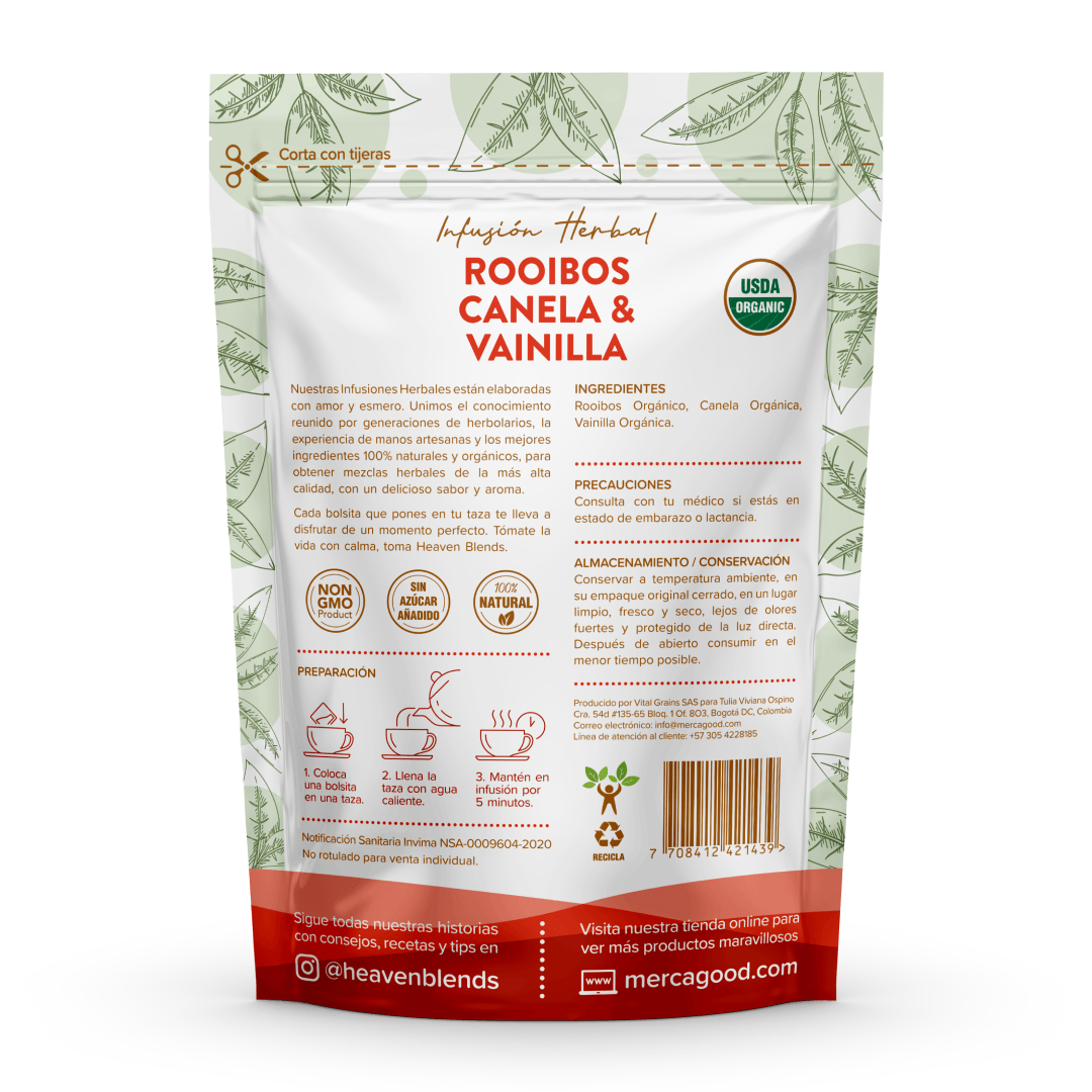 Heaven Blends Organic Rooibos, Cinnamon &amp; Vanilla Infusion (30 units)