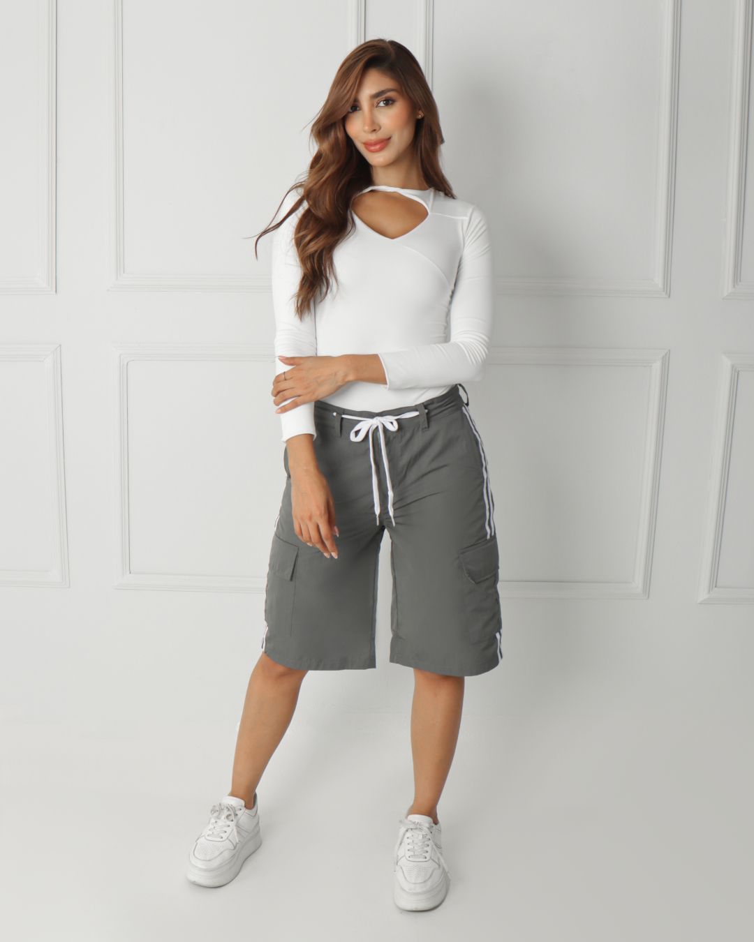 Joy Staz Bermuda Cargo con Sesgos a los Lados - 764015