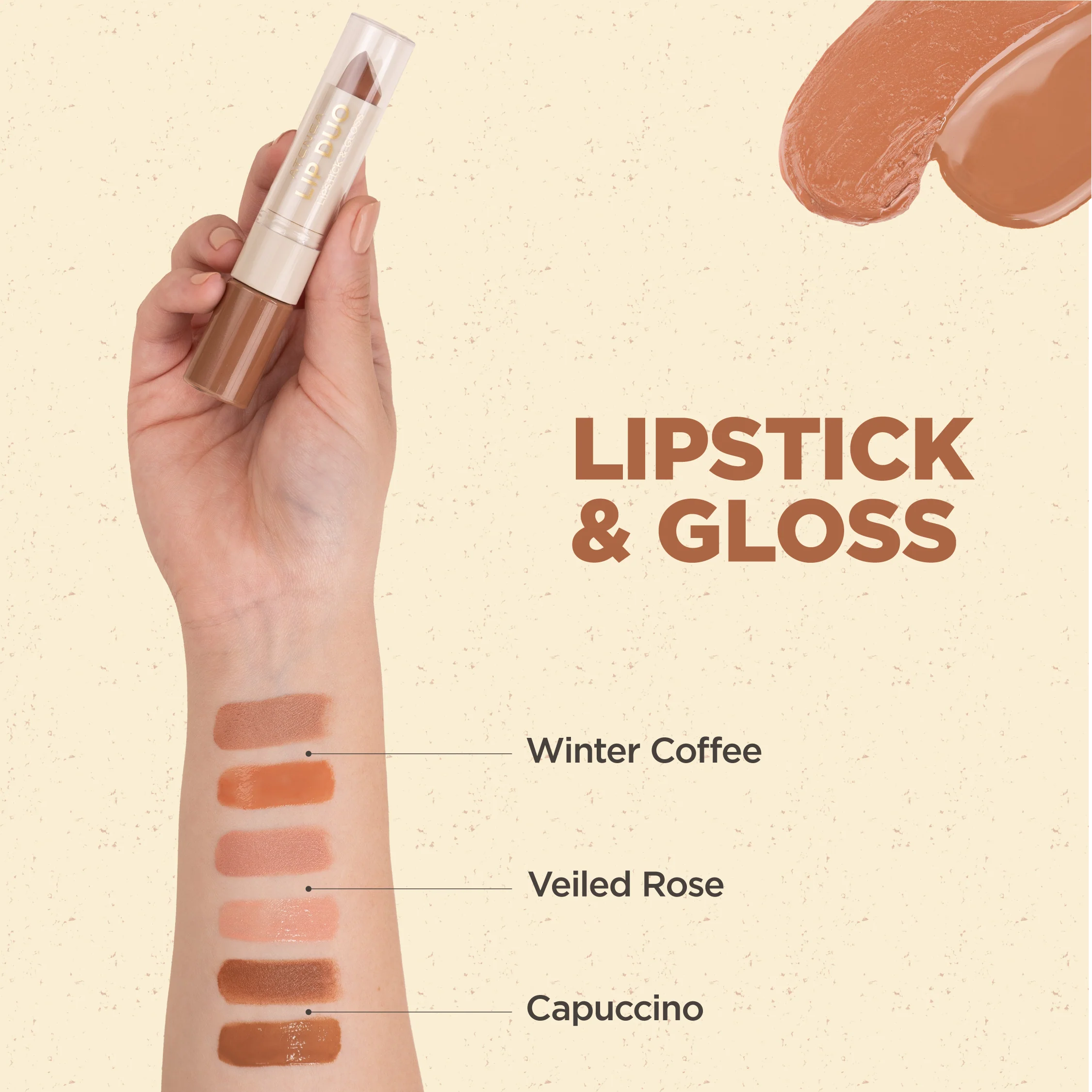 ATENEA LIP DUO LIPSTICK Y GLOSS COLLECTION