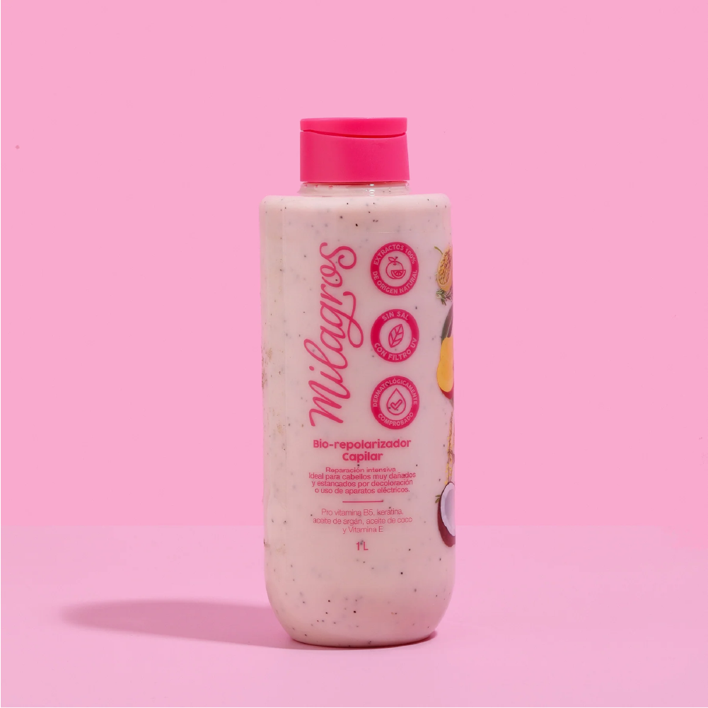 Milagros Tratamiento Biorepolarizador ideal para cabellos muy danados y estancados 1 Litro