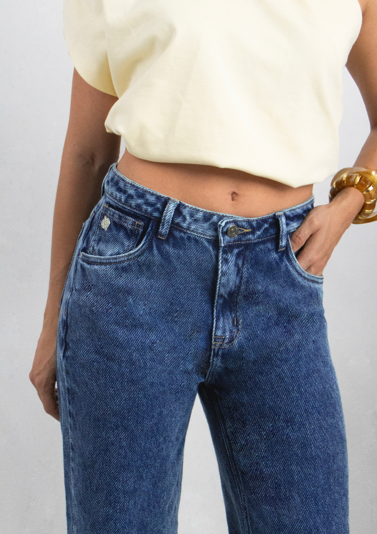 Joy Staz Colombian Jeans Wide Leg Corte Recto Holgado Suave 716004 Jeans Colombianos
