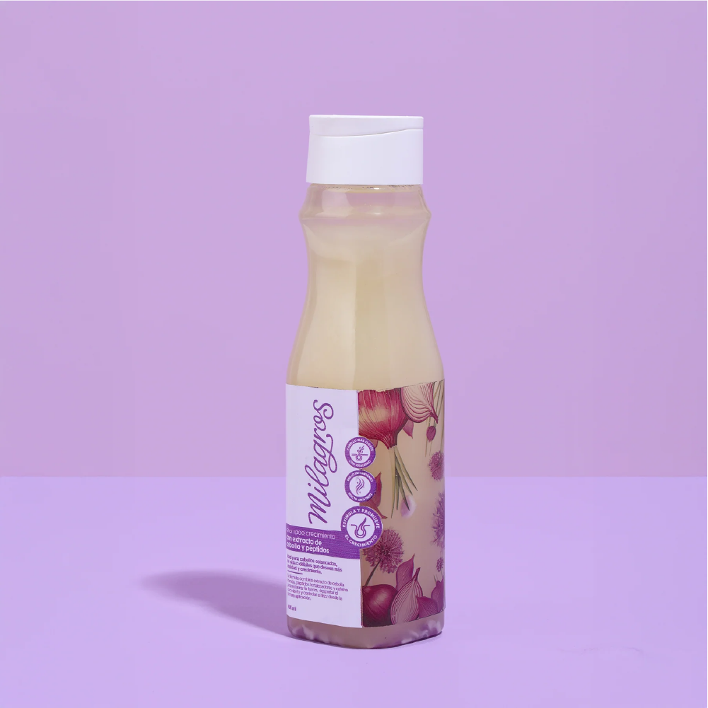 Milagros Shampoo Crecimiento con Extractos de Cebolla y Peptidos 450ml