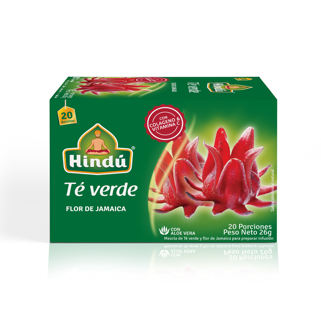 HINDU Te Verde Flor de Jamaica x20unidades