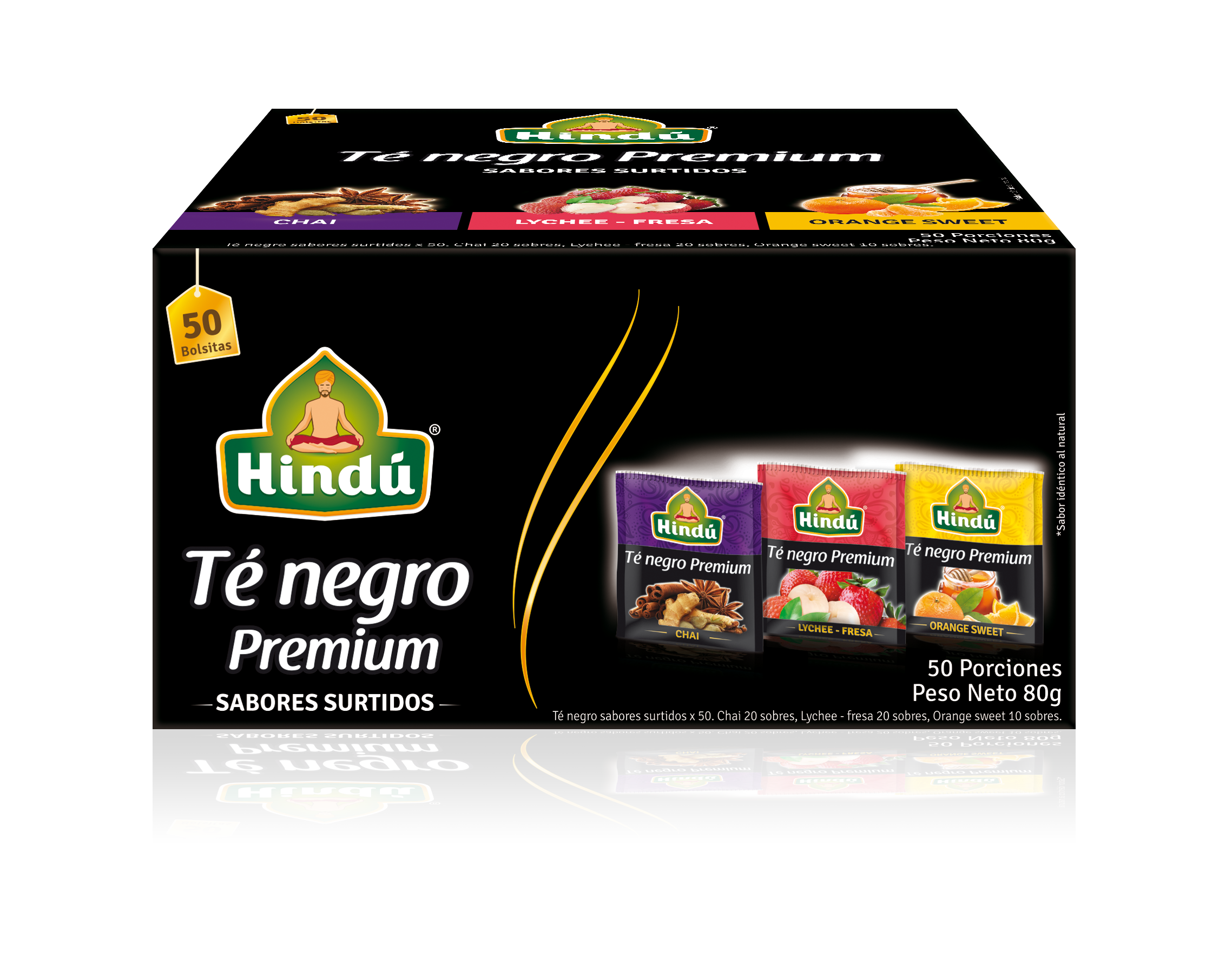 HINDU Premium Black Tea Assorted Flavors x50 units