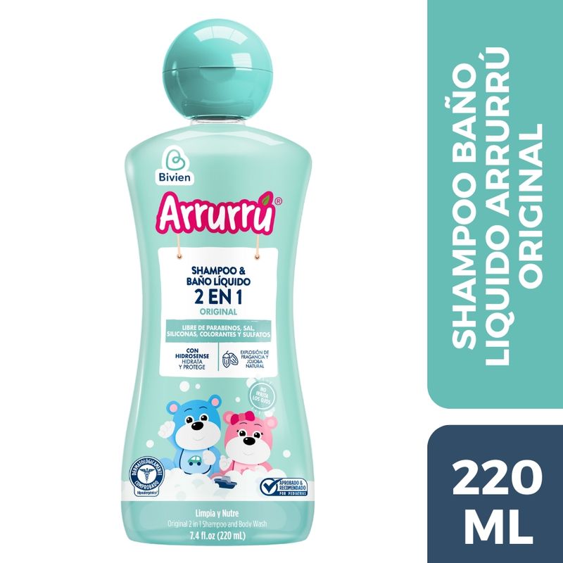 Shampoo y Bano liquido 2 en 1  Original Arrurru X 220mL