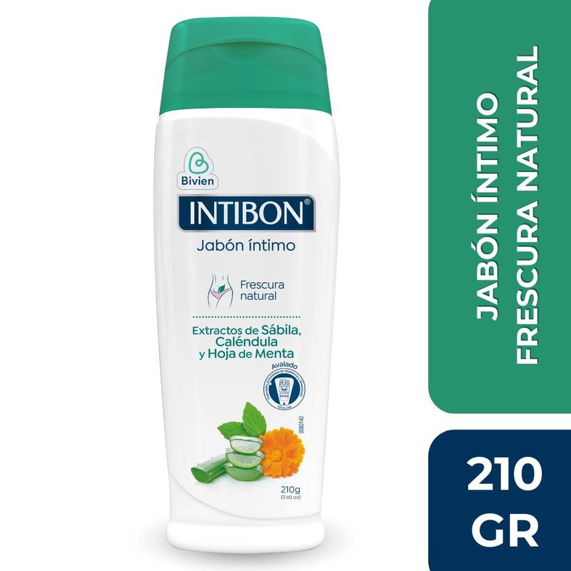 INTIBON intimate soap extracts Aloe, Calendula and Mint Leaf x210gr