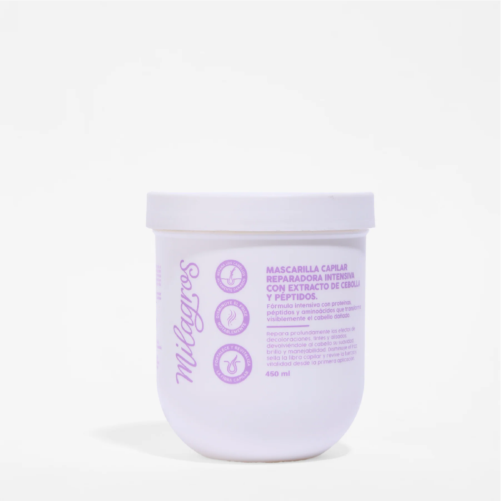 MIlagros Mascarilla Reparacion Intensiva con Extractos de Cebolla y Peptidos 450ml