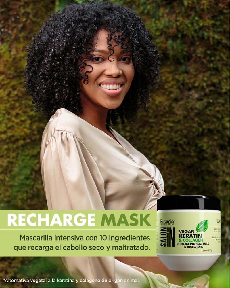 RECAMIER SALON IN RECHARGE INTENSIVO KERATINA VEGANA Y COLAGENO 500 GR