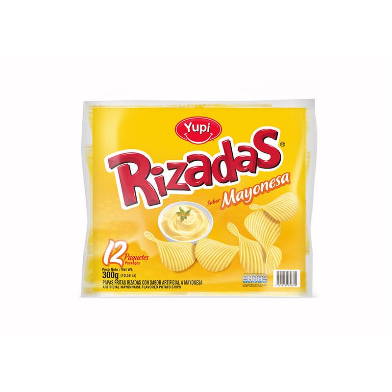 Rizadas papas sabor mayonesa x 300 gr (12 pack)