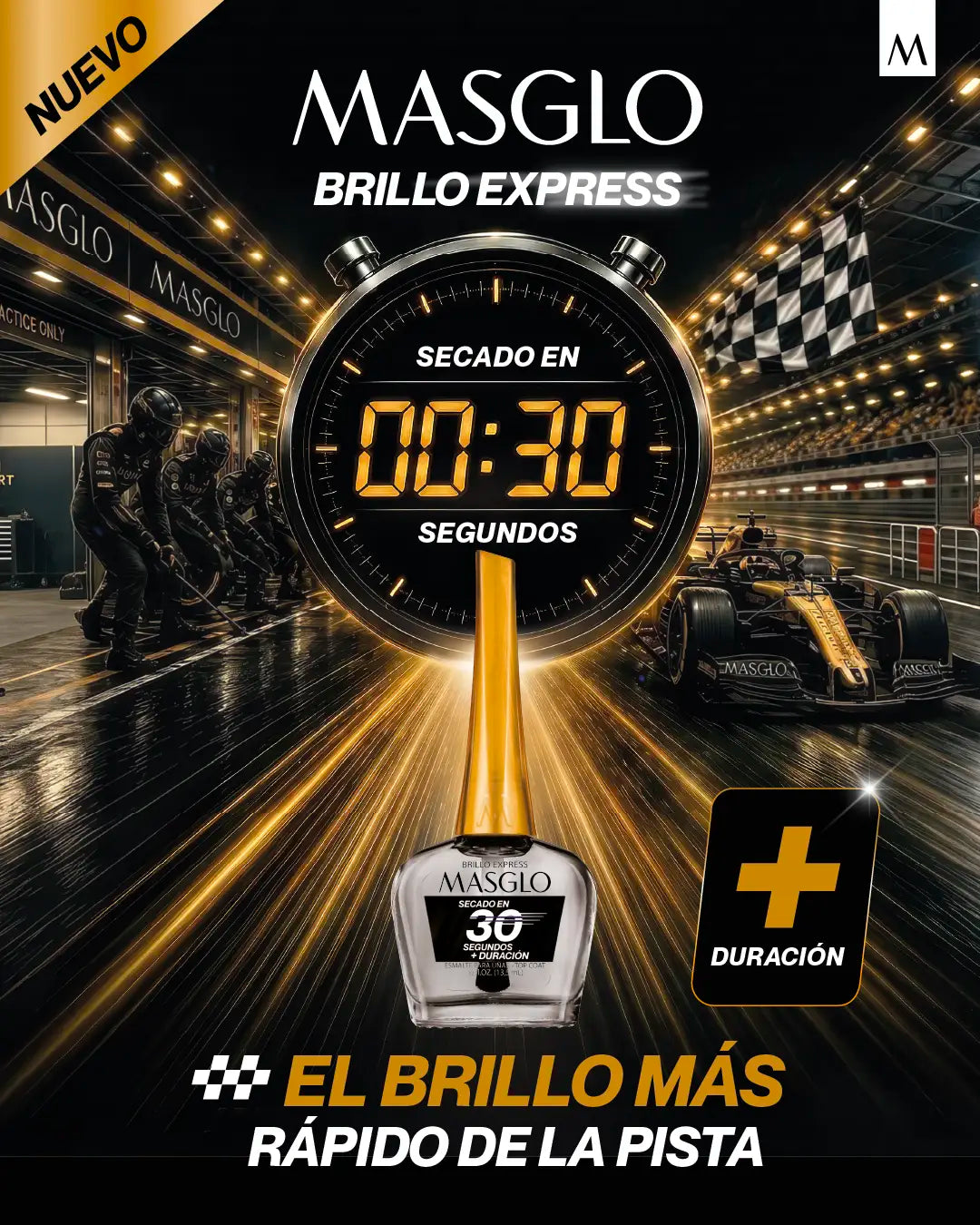 MASGLO BRILLO EXPRESS 30 SEGUNDOS TRADICIONAL SIN PARTICULAS MASGLO 13,5 ML