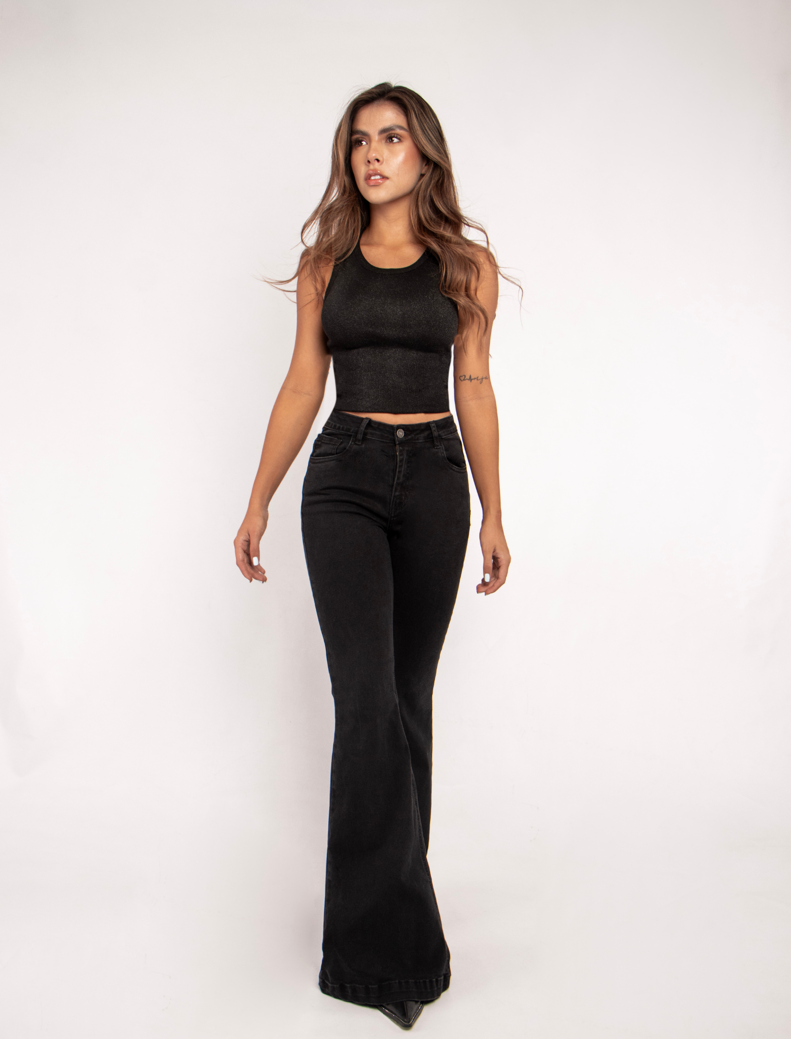 Joy Staz Colombian Jeans Flare Tiro Alto Ref. 115099 Jeans Colombianos