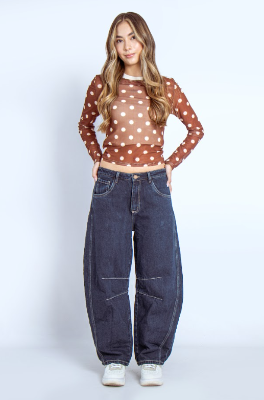 Joy Staz Colombian Jeans Barrel Fit Silueta Holgada Tono Indigo Intenso 716007 Jeans Colombianos