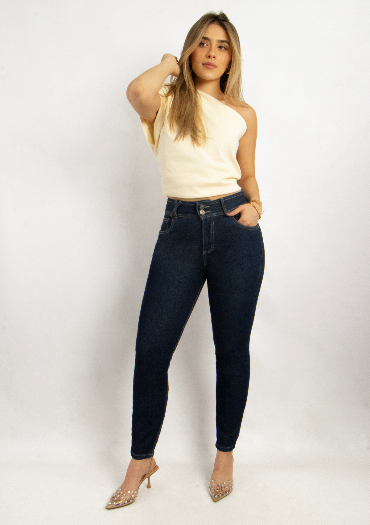 Joy Staz Colombian Jeans Skinny Fit Ajustado Dos Botones Levanta Cola 116007 Jeans Colombianos