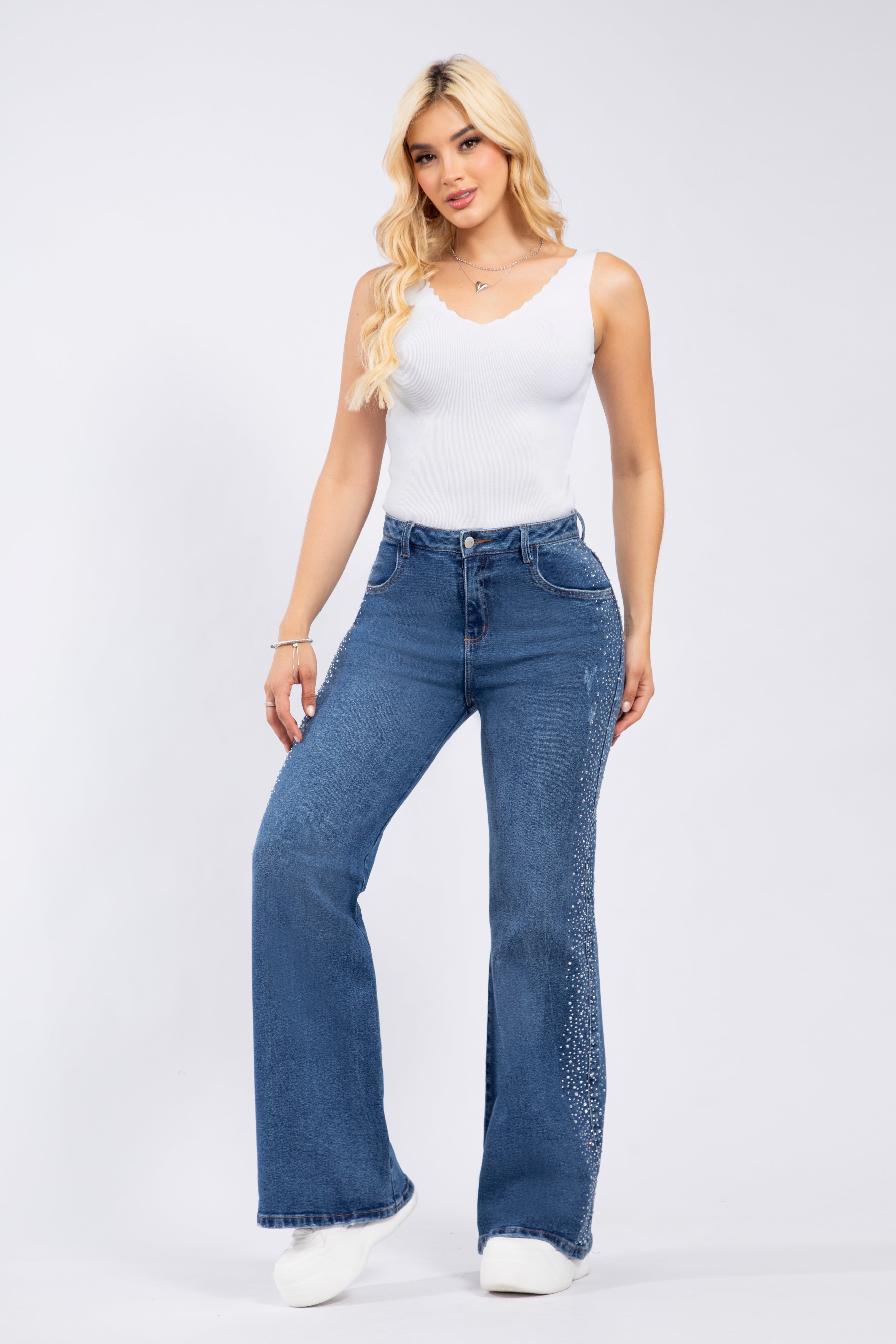 UPFEMME JEAN FLARE BRILLOS REF BE-2482