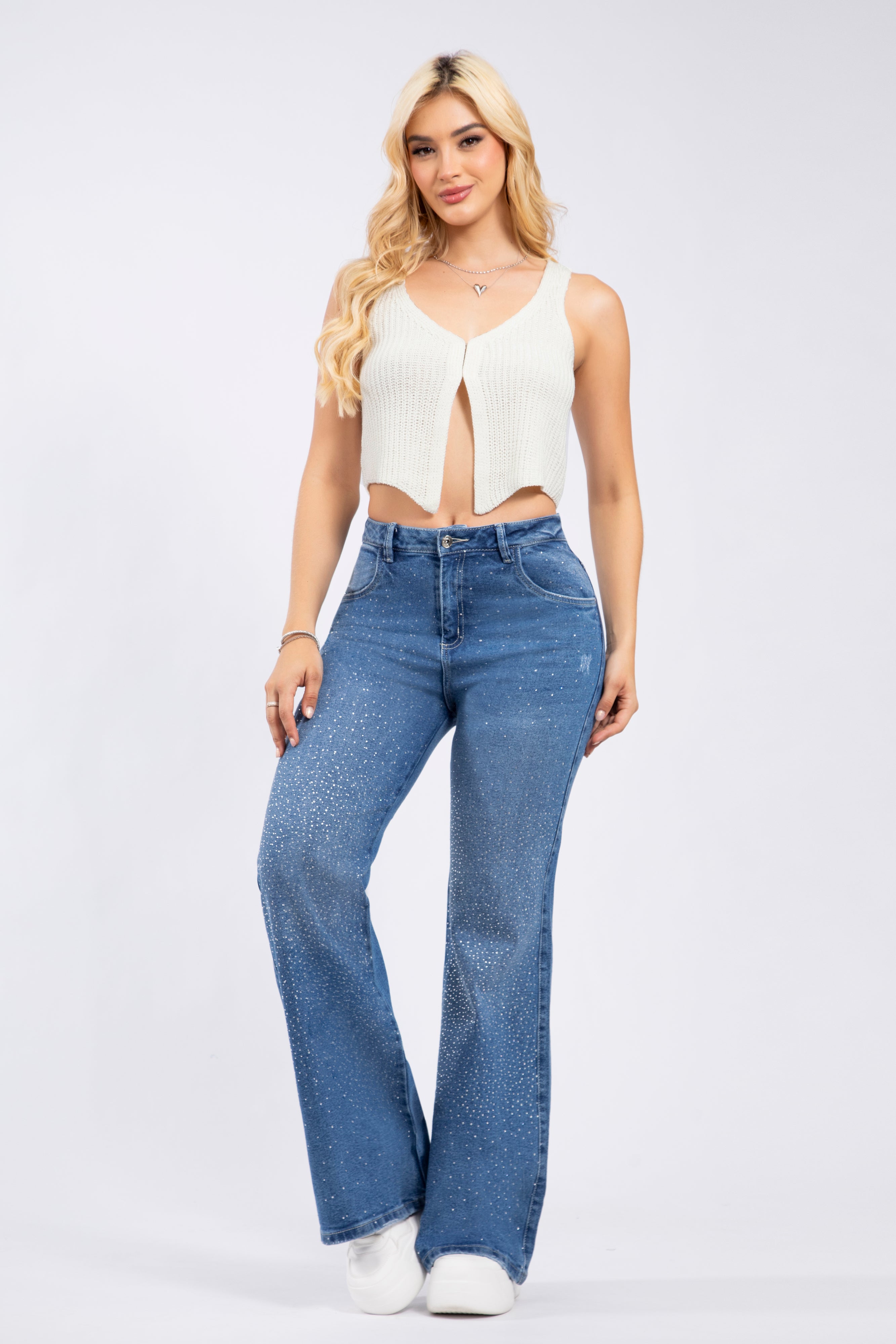 UPFEMME JEAN STRAIGHT LEG BRILLOS REF UP-2483