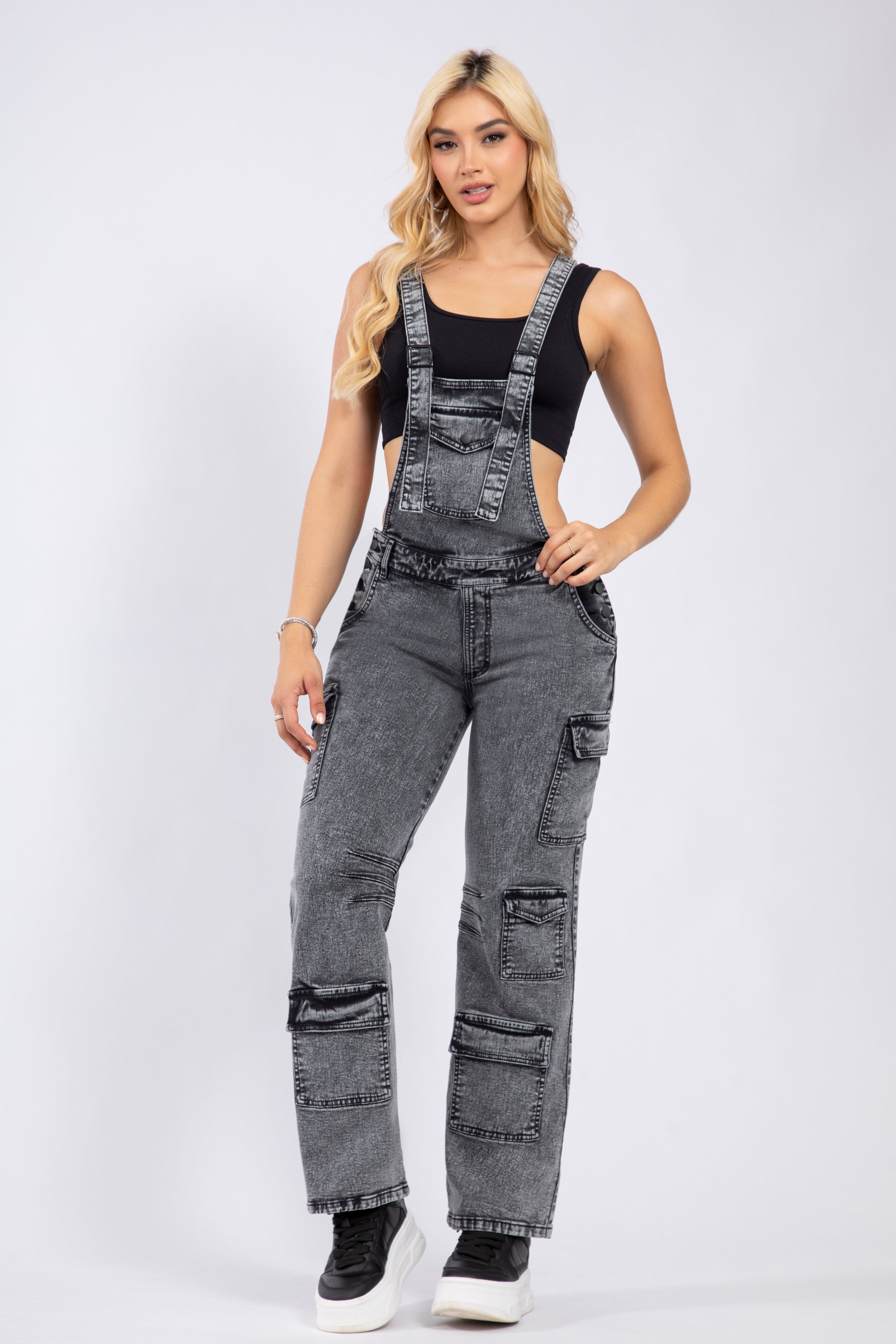 UPFEMME OVEROL DENIM GRIS REF UP-2719