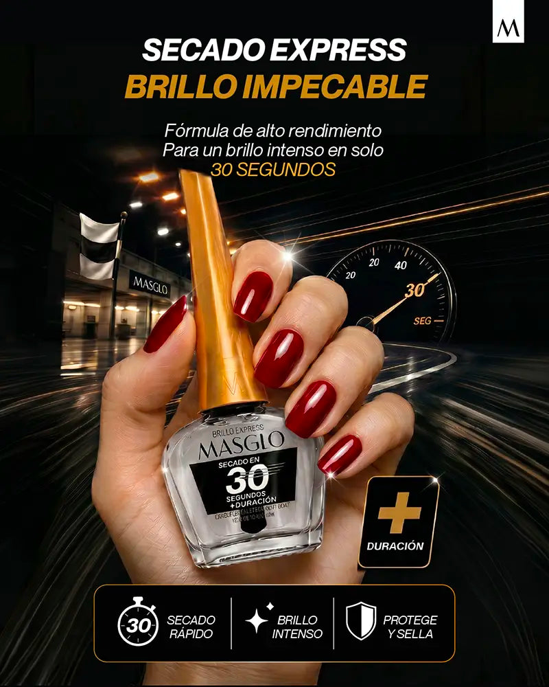 MASGLO BRILLO EXPRESS 30 SEGUNDOS TRADICIONAL SIN PARTICULAS MASGLO 13,5 ML
