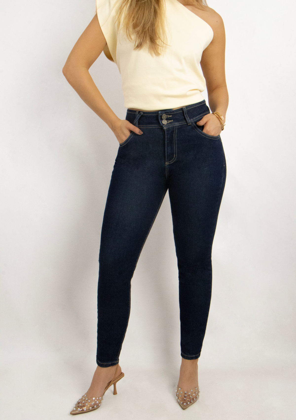 Joy Staz Colombian Jeans Skinny Fit Ajustado Dos Botones Levanta Cola 116007 Jeans Colombianos