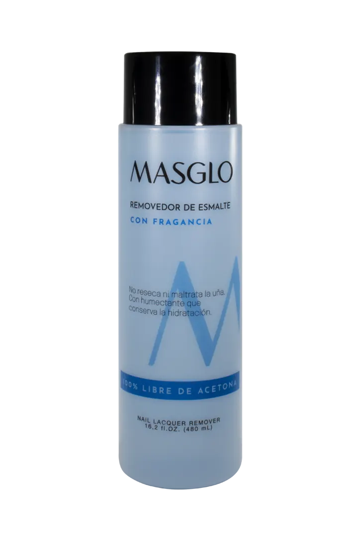 REMOVEDOR DE ESMALTE TRADICIONAL MASGLO CON FRAGANCIA AZUL 480 ML