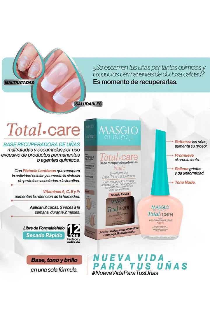 MASGLO TOTAL CARE CLINICAL BASE 13.5 ML NUDE COLOR