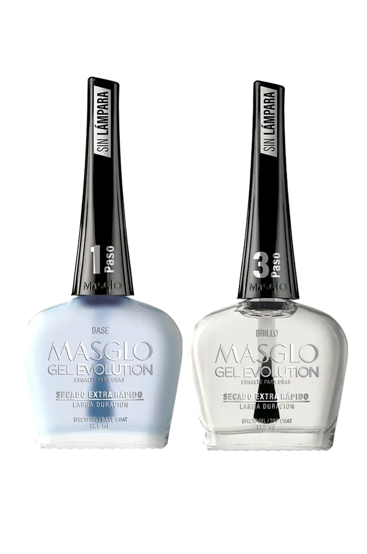 KIT GEL EVOLUTION GEL EFFECT MASGLO BASE AND SHINE