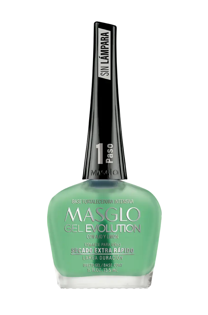MASGLO BASE FORTALECEDORA DE UNAS CON AJO Y LIMÓN GEL EVOLUTION MASGLO 13,5 ML