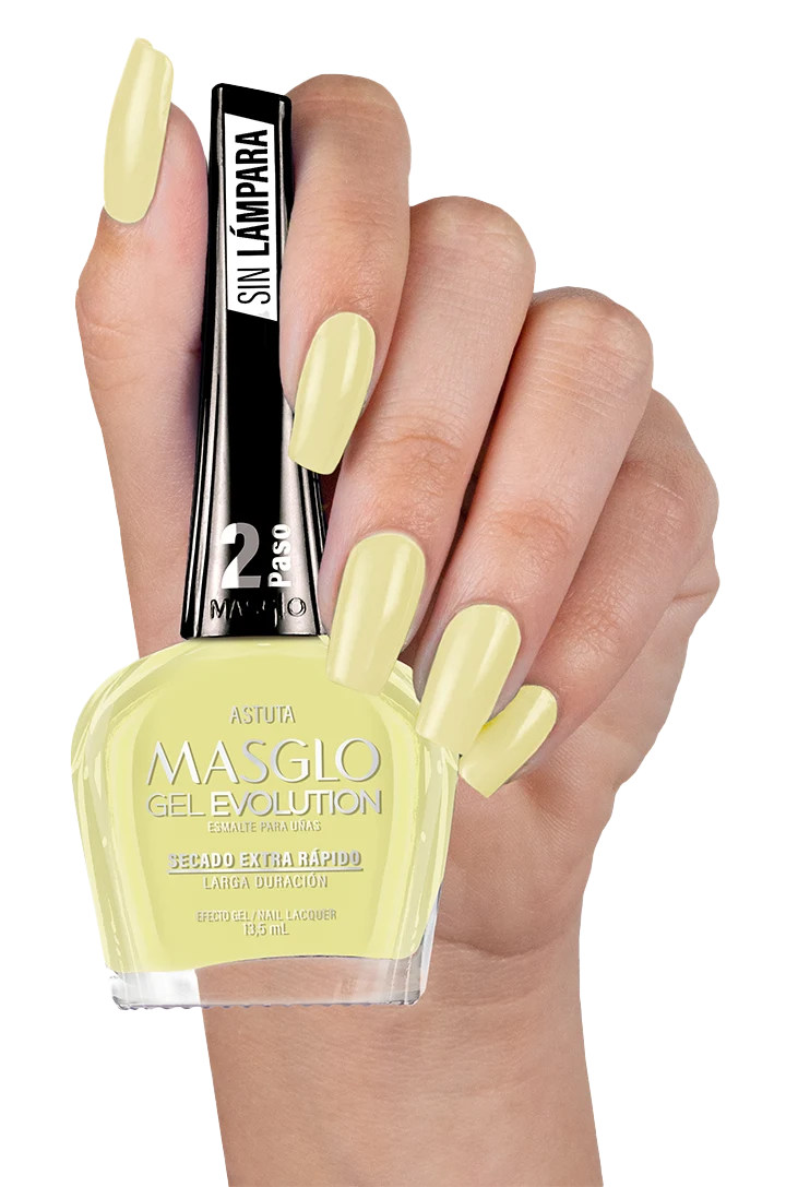 DESCUENTO - ASTUTA - ESMALTE GEL EVOLUTION EFECTO GEL MASGLO 13,5 ML CREMOSO - GAMA AMARILLO