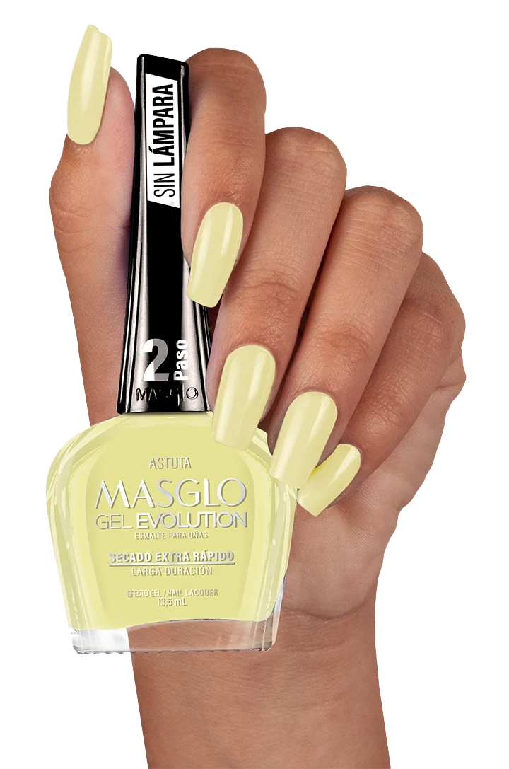 DESCUENTO - ASTUTA - ESMALTE GEL EVOLUTION EFECTO GEL MASGLO 13,5 ML CREMOSO - GAMA AMARILLO
