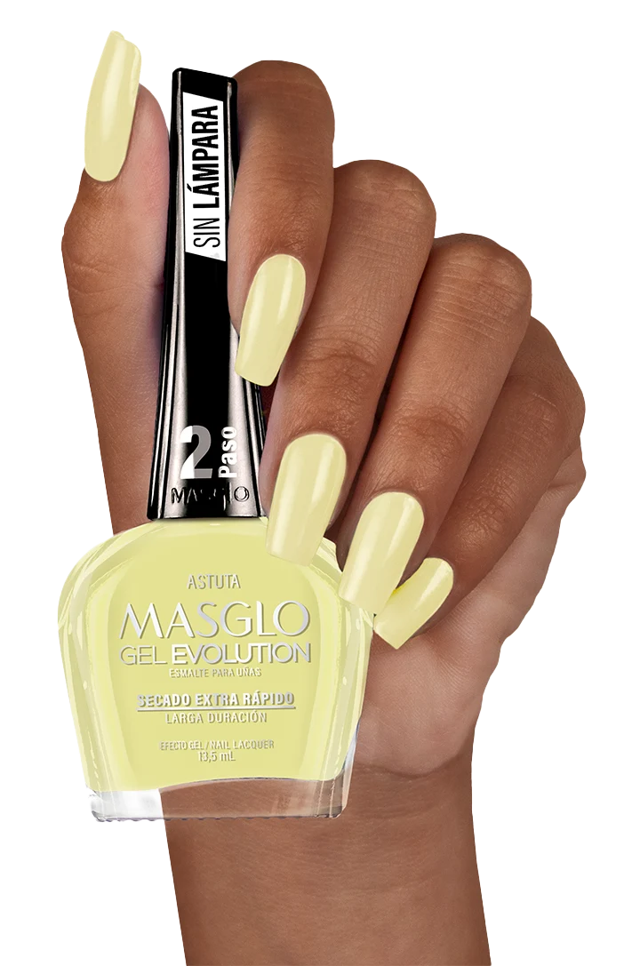 DESCUENTO - ASTUTA - ESMALTE GEL EVOLUTION EFECTO GEL MASGLO 13,5 ML CREMOSO - GAMA AMARILLO