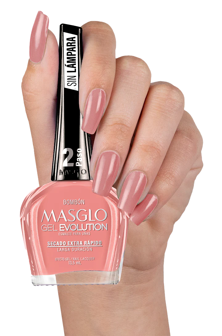 BOMBÓN - ESMALTE GEL EVOLUTION EFECTO GEL MASGLO 13,5 ML CREMOSO - GAMA ROSADO