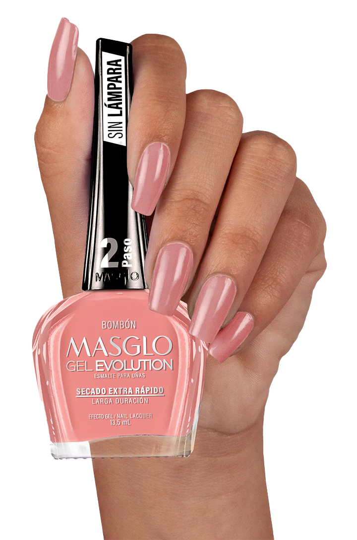 BOMBÓN - ESMALTE GEL EVOLUTION EFECTO GEL MASGLO 13,5 ML CREMOSO - GAMA ROSADO