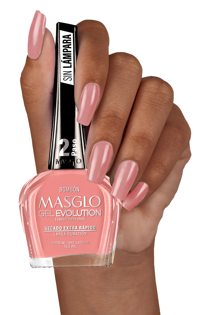 BOMBÓN - ESMALTE GEL EVOLUTION EFECTO GEL MASGLO 13,5 ML CREMOSO - GAMA ROSADO
