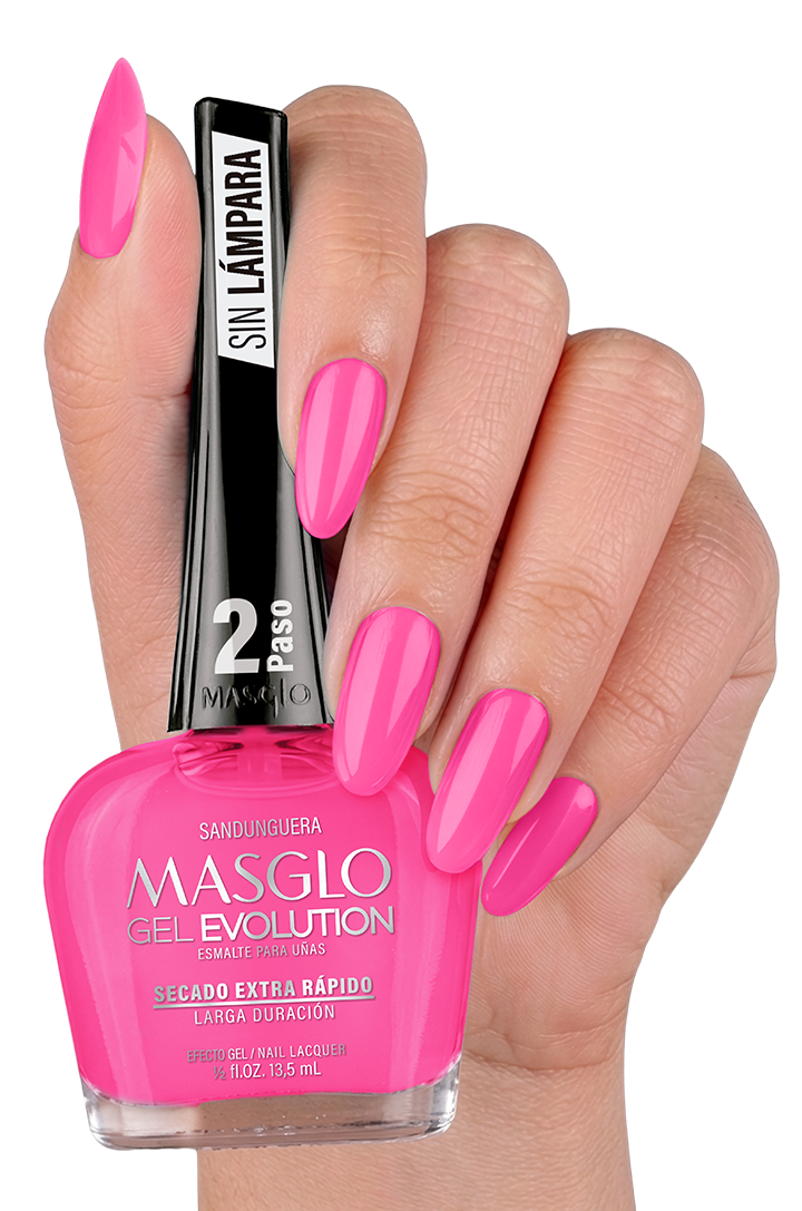 DESCUENTO - SANDUNGUERA - ESMALTE GEL EVOLUTION EFECTO GEL MASGLO 13,5 ML CREMOSO - GAMA ROSADO