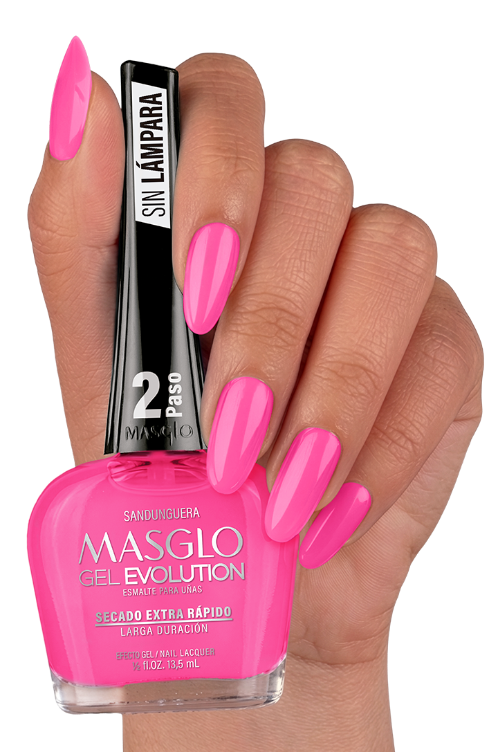 DESCUENTO - SANDUNGUERA - ESMALTE GEL EVOLUTION EFECTO GEL MASGLO 13,5 ML CREMOSO - GAMA ROSADO
