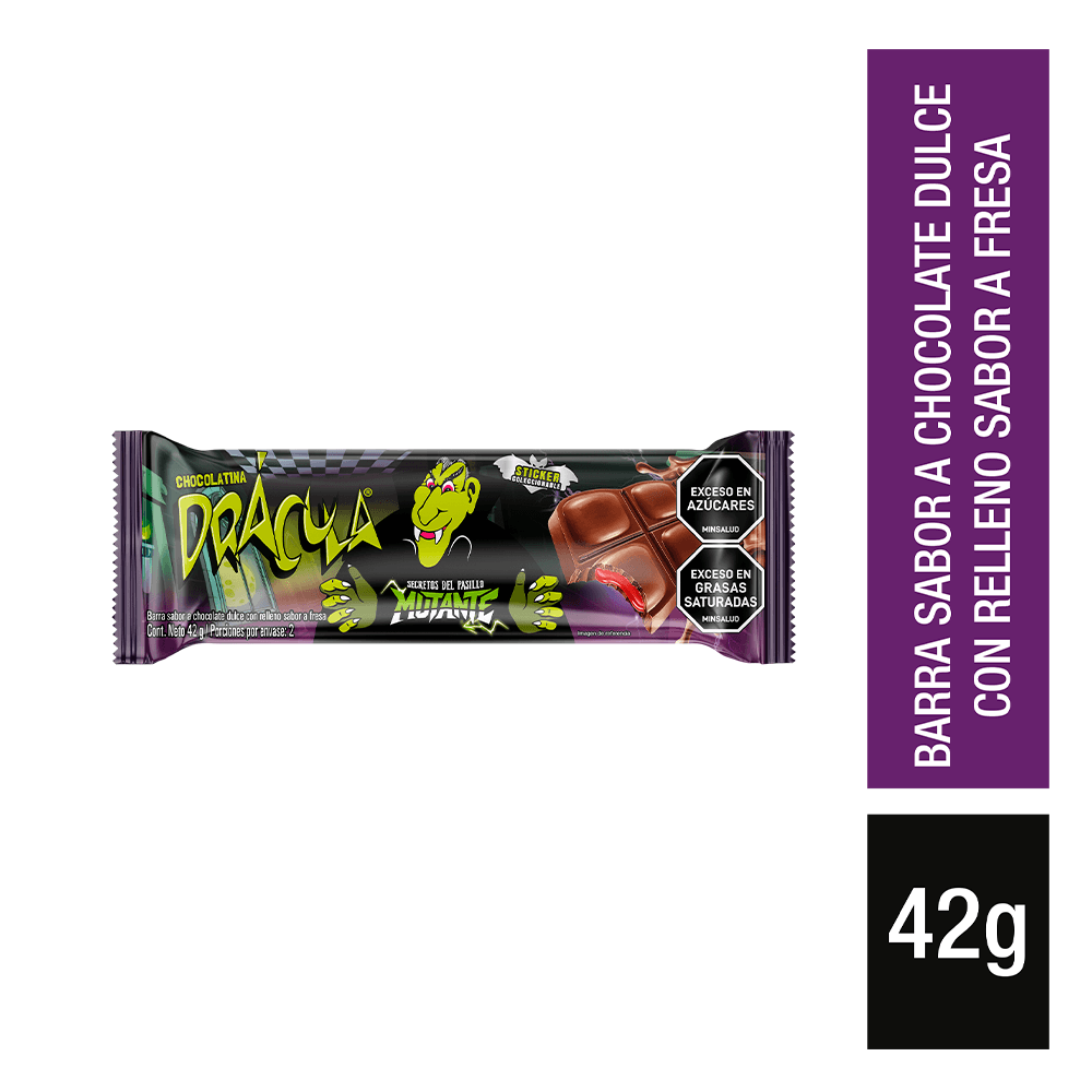 Chocolatina DRACULA sabor a fresa x1 unid (42 gr)