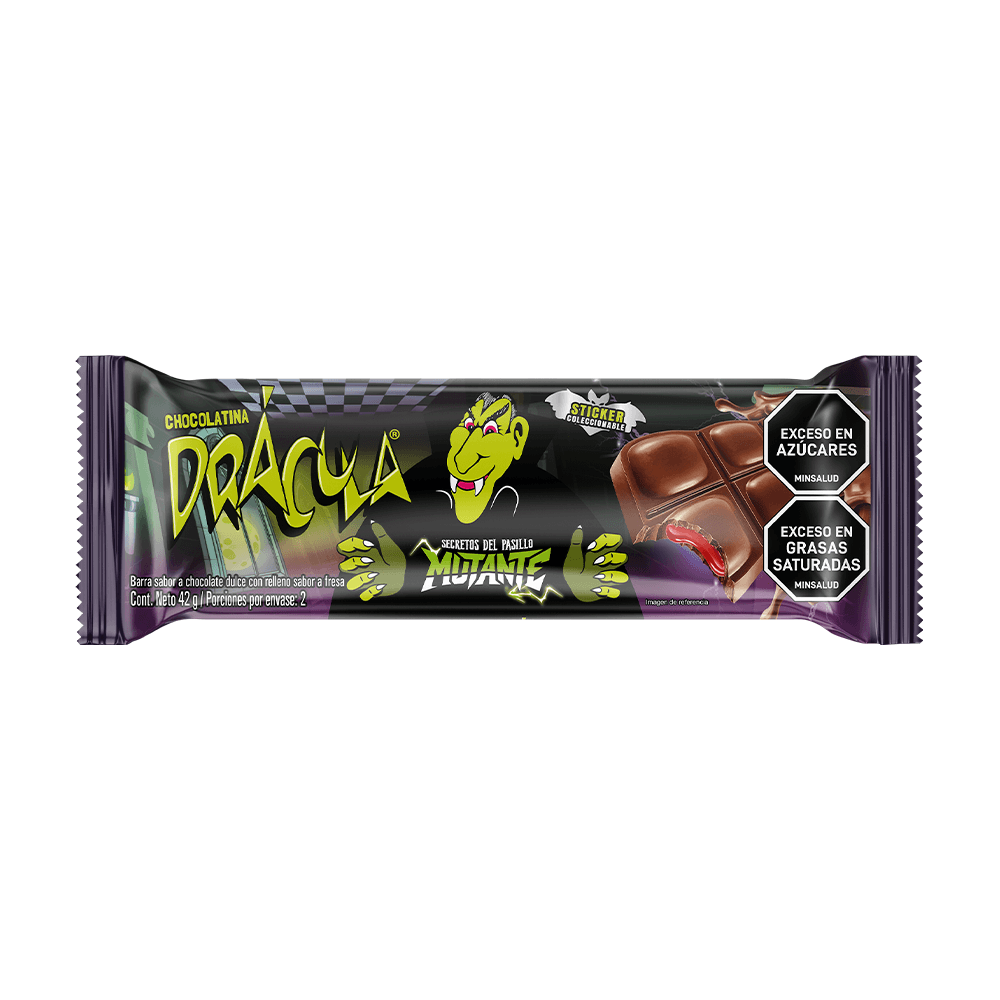 Chocolatina DRACULA sabor a fresa x1 unid (42 gr)