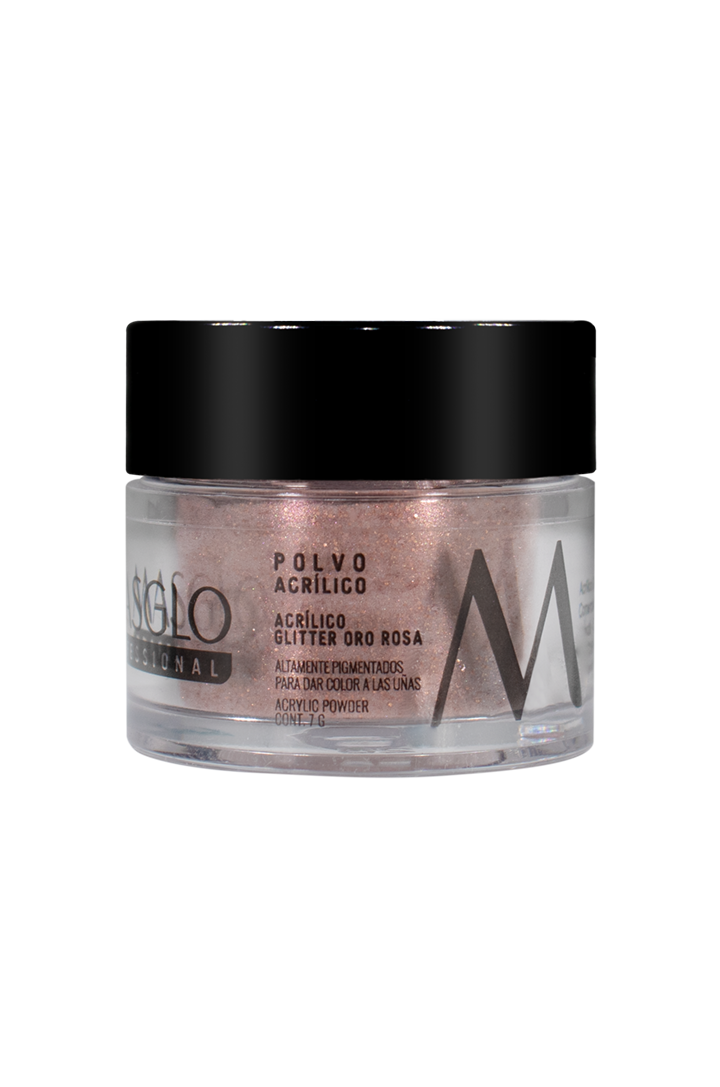 ROSE GOLD GLITTER ACRYLIC POWDER 7G MASGLO