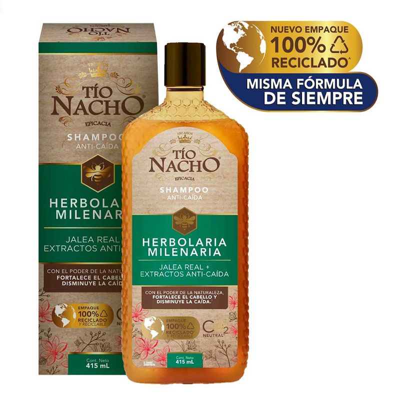 DESCUENTO - Tio Nacho Shampoo Fortalecimiento Herbolaria Milenaria Jalea real+extractos anti-caida x415 ml