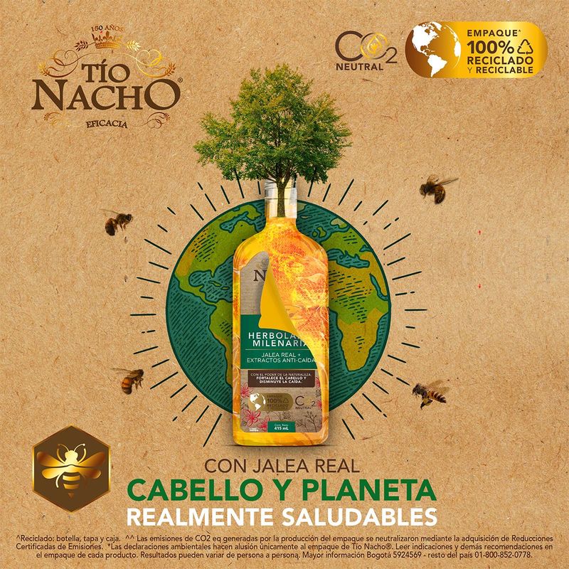 DESCUENTO - Tio Nacho Shampoo Fortalecimiento Herbolaria Milenaria Jalea real+extractos anti-caida x415 ml
