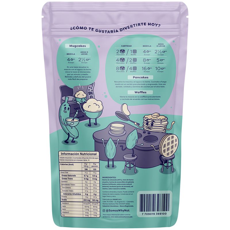 Mezcla de pancakes waffles almendra vainilla Why Not x285g (1 pack)