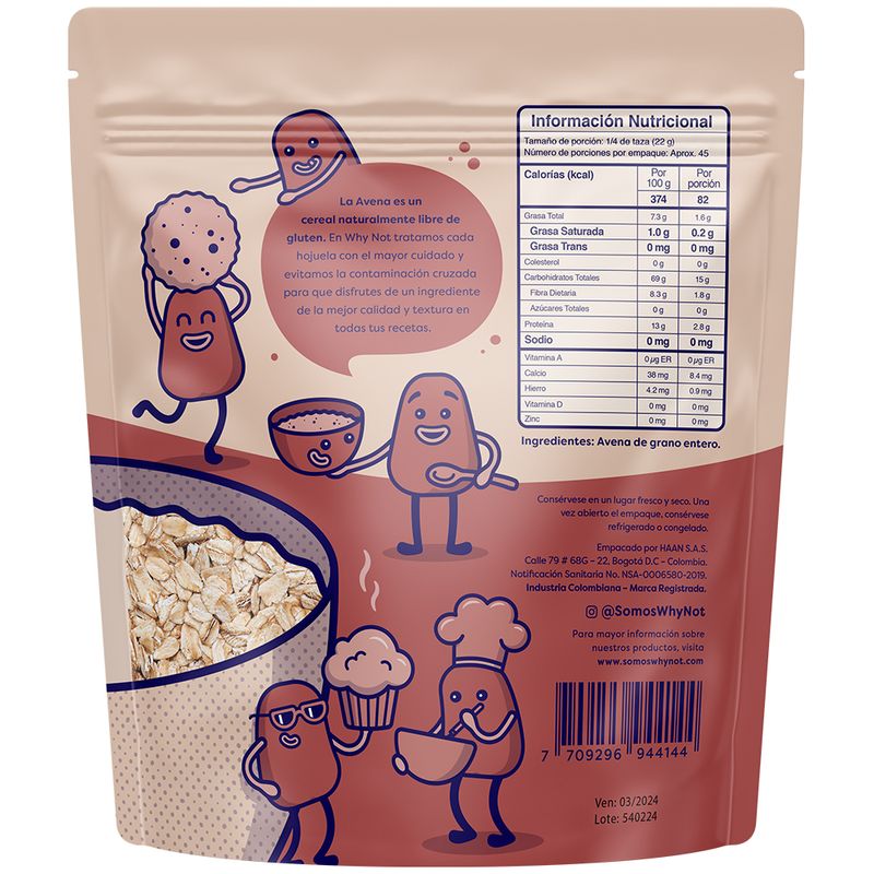 Why Not gluten-free rolled oats x1000g (1 pack)