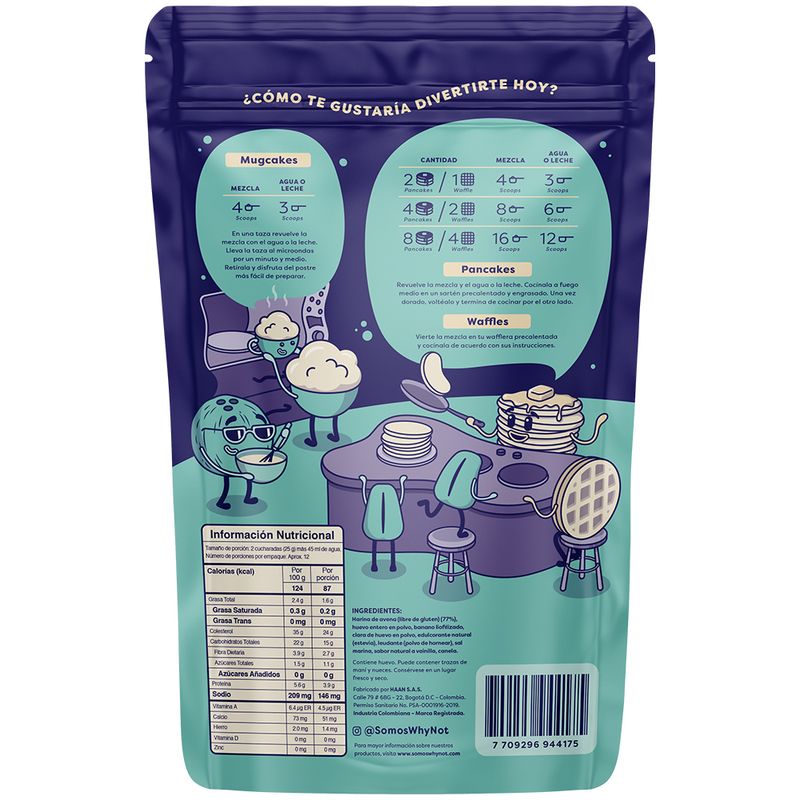 Mezcla de Pancakes Waffles de Vainilla Why Not x300g (1 pack)