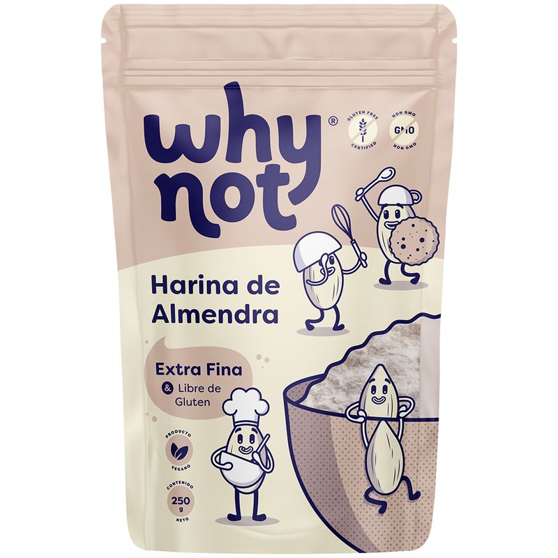 Harina de almendras libre gluten Why Not x250g (1 pack)