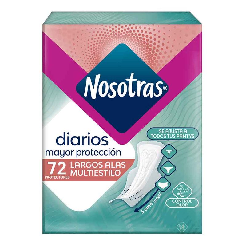 Nosotras Protectores diarios largos con alas multiestilo x72 und