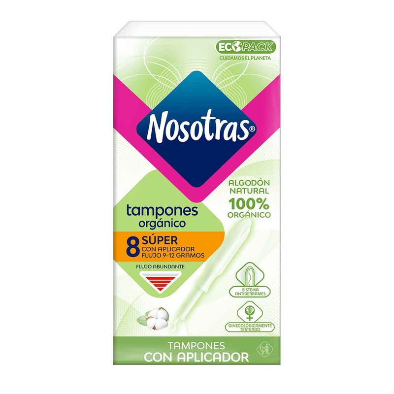 Nosotras Tampones con aplicador súper organico x8 und