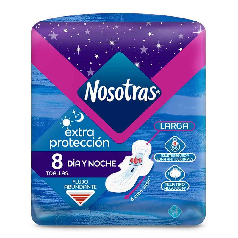 Nosotras Toallas higienicas extra protección tela x8und
